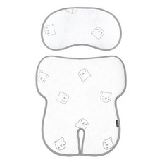 Manito 嬰幼兒用 Clean 汽車安全座椅涼墊, 1個, 小熊灰