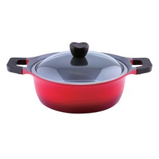 KITCHEN FLOWER 電磁爐適用Cool Induction系列陶瓷塗層附蓋雙耳湯鍋 NY-2917, 24cm