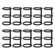 Khohimo 手帳裝飾 金屬活頁環 3孔 20mm 4W139, 黑色, 10個