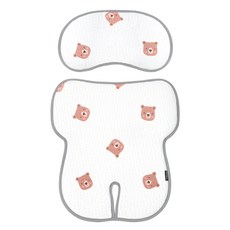 Manito Clean 汽車座椅用涼感坐墊 嬰幼兒/兒童通用, 1個, 小熊
