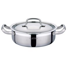 PLATINA 電磁爐適用3層不鏽鋼雙耳湯鍋, 20cm, 1個, 單色