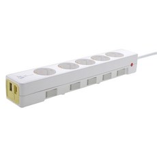 더슬림 개별형 USB 멀티탭 5구 SY-SB5 USB CT, 3m, 화이트, 1개