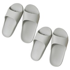 Pure EVA 低腳背柔軟浴室拖鞋 2件組, 沙灰色+沙灰色, 1個