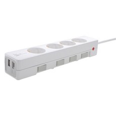 SY Contech The Slim PD PPS 30W 超高速充電 2PORT C型獨立開關 彩色設計 4孔延長線 SY-SB4 USB CT, 1個, 1.5m, 灰色