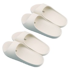 Pure EVA 低腳背柔軟浴室拖鞋 2件組, 奶油色+奶油色, 1個