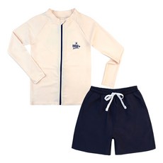 IAMBEBE 兒童用 Surf Bay 寬鬆版型拉鍊防磨衣上下套裝 SF-94