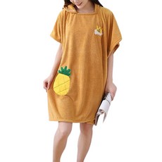 데이소이 상큼 후르츠 샤워 가운 90 x 180 cm, 파인애플 옐로우, 1개