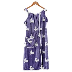 데이소이 兔子圖案浴袍 55 x 100 cm, 1個, 紫色