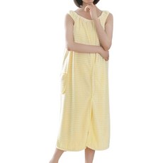 Daysoy 條紋口袋浴袍 100 x 130 cm, 1個, 黃色