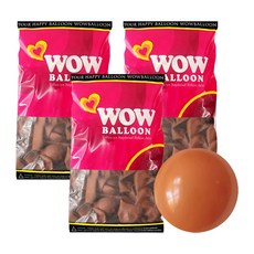 Wow Balloon 復古氣球 13cm 100入, 橘色, 3個
