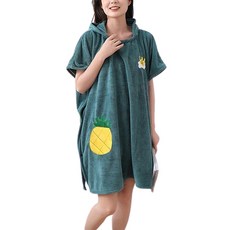 데이소이 상큼 후르츠 샤워 가운 90 x 180 cm, 파인애플 그린, 1개