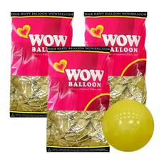 WOW PARTY KOREA Wow Balloon 復古氣球 30cm 50入, 芥末黃, 3個