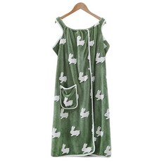 데이소이 兔子圖案浴袍 55 x 100 cm, 1個, 綠色