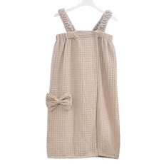 DAYSOY 蝴蝶結設計浴袍 75 x 136 cm, 沙色, 1個