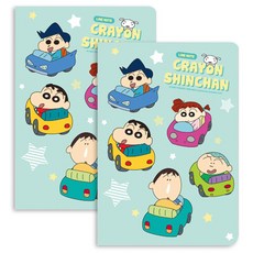 짱구는못말려 라인 중철 노트, 민트, 2개