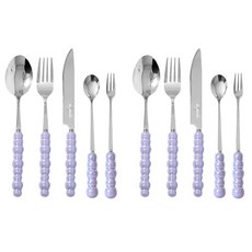 버블 커트러리 5종 세트, 퍼플, 스푼 + 포크 + 나이프 + 티스푼 + 티포크, 2세트