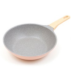 chefria 電磁爐適用Picnic系列大理石塗層輕量深炒鍋 粉色, 1個, 24cm