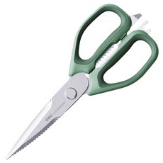 deLi 得力 多用途雙手不鏽鋼剪刀 大型 24cm TJ22, 1個, 綠色
