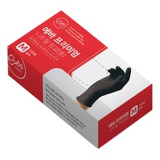 에바 프리미엄 니트릴 장갑 100p, 블랙, 중(M), 1개