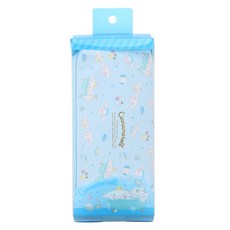 三麗鷗 燙金雙拉鍊 大耳狗 長方形鉛筆盒, 藍色, 1個