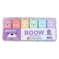 Bestdi 鋼琴家迷你6色螢光筆組, 混色, 1組