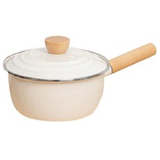IH電磁爐適用琺瑯單柄鍋, 20cm, 1個, 乳白色
