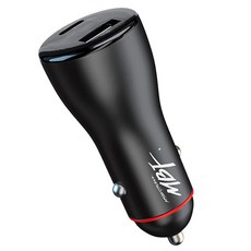 MYBESTFRIEND 車用雙孔超高速點菸器充電器, MBF-CARQ31, 金屬黑