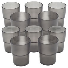 LIVING MATE 聚碳酸酯PC杯 240ml, 煙燻色, 10個