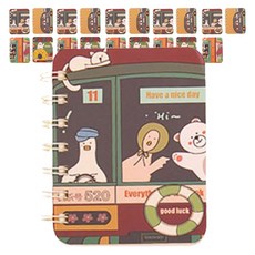 Maket Gamseong 迷你便攜筆記本 快樂巴士, 20個, 隨機出貨