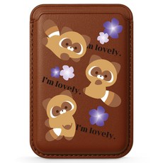 아이무이 아이폰 갤럭시 너굴시즌2 맥세이프 가죽 카드두장 휴대폰 카드지갑, 플라워마마, 1개