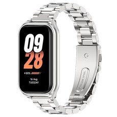 SPACE SHIELD 智慧手錶相容鋼製錶帶, 銀色, 1個