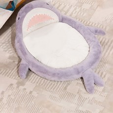 soonZAM 寵物鯊魚造型坐墊窩, 1個, 紫色