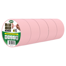 스코라 종이 마스킹 테이프 핑크 48mm x 30m, 5개