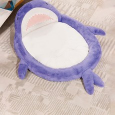 soonZAM 寵物鯊魚造型坐墊窩, 1個, 藍色