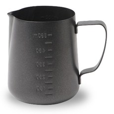 COFFEE BONI 鐵氟龍拉花鋼杯, 1個, 霧面黑