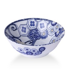 LiViNG ART 艾琳朵 艾尚伊 素麵碗, 1個, 白色 + 藍色