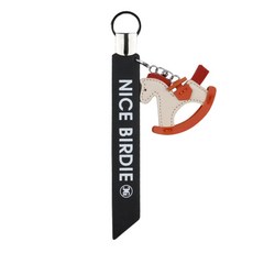 COLLYS GOLF Nice Birdie搖搖馬造型鑰匙圈吊牌, 1個, 黑色