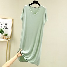 아뗄릭 브이넥 루즈핏 모달 통기성 홈 원피스 13908 빅사이즈 포함