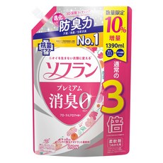 LION 獅王 Soflan 除臭衣物柔順精 花香型補充包 適合敏感肌膚, 1390ml, 1包