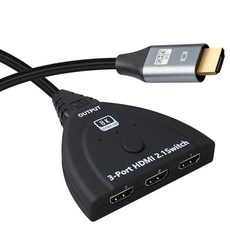 Coms 3孔HDMI 2.1切換器 8K60Hz 4K120Hz TV VRR HBR支援螢幕切換器, OU937, 1個