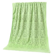 Healssi.dat 彩色兔子海灘巾 140 x 70cm 250g, 綠色, 1個