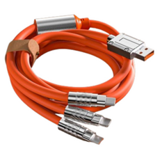 디지튜드 3in1 고속 데이터 케이블, 1.2m, 오렌지, 1개