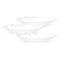 Bacile 歐式洋甘菊方形小菜碟, 白色, 3個