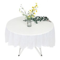 Market Pio 圓形素色派對一次性桌布 款式1, 1個, 3入