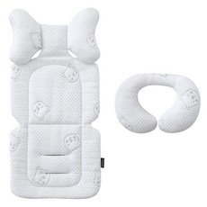 Manito 幼兒用Duralon冰感涼墊 + 頸枕套組, 1套, 01 小熊