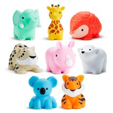 munchkin 滿趣健 嬰幼兒野生動物園噴水槍洗澡玩具8件組, 混合色