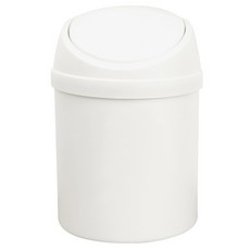 블랑오브제 원형푸쉬 휴지통 2L, 화이트