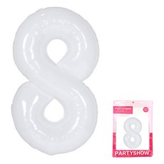 파티쇼 숫자 은박풍선 대형 8, 화이트, 1개