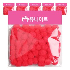 유니아트 1000 퐁퐁 15mm, 빨강, 6개