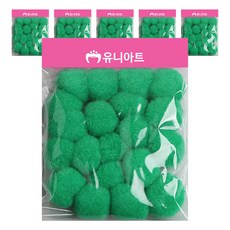 유니아트 1000 퐁퐁 30mm, 초록, 6개